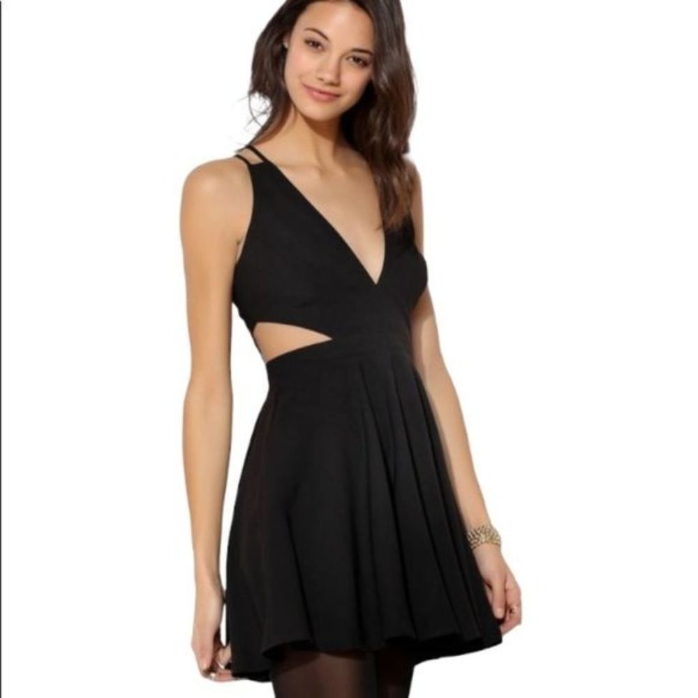 Sparkle & Fade Deep - V Cutout Skater Dress